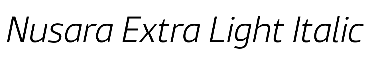 Nusara Extra Light Italic